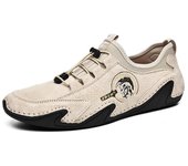 Zapatos casuales de moda para hombres, zapatos de conducción para hombres, mocasines cómodos, zapatos planos transpirables para hombres 38 beige