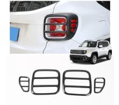 Luces traseras de Metal para coche, cubierta decorativa para luces traseras, cubierta protectora para lámparas traseras para Jeep Renegade 2016 en adelante, negro negro