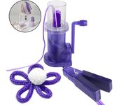 Telar de carrete para tejer suéteres y bufandas, portátil, para tejer a mano, pulseras, herramienta para adornar, máquina de tejer creativa púrpura