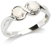 Bague Argent 'Déesse Opale' Blanc argenté (rhodié) - 6 mm 54 blanco