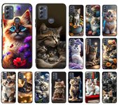 Funda de teléfono con bonito gatito para Moto G84, G22, G32, G42, G52, G62, G53, G72, G60, G60S, G100, G10, G20, G30, G13, G50, G 5G, G Pure Moto G 5G