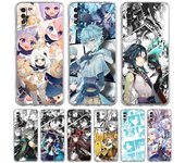 Funda de teléfono Genshin Impact para Samsung A54, A52, A50, A70, A10, A30, A40, A20S, A20E, A02S, A12, A14, A22, A42, A72, A34, A32, 5G, A04s, transparente Samsung A10
