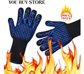 Guantes de horno resistentes al calor para barbacoa, aislamiento prémium, duraderos, ignífugos, para cocinar, hornear y asar. Oferta especial.