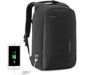 Mochila para hombre Kingsons, mochila antirrobo impermeable para hombre, mochila para ordenador portátil con carga USB, mochilas escolares de 13,3/15,6/17,3 pulgadas para adolescentes y niños 17.3 inch gris oscuro