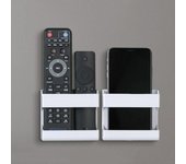 Organizador de pared multifuncional para teléfono móvil, caja de almacenamiento para mando a distancia blanco