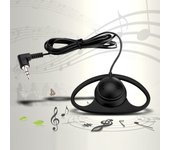 Auriculares de un solo lado, auriculares de doble canal, enchufe de 3,5mm para ordenador portátil, PC, Skype, VoIP ICQ negro