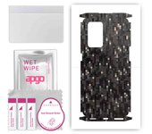 apgo Protective Skin Sticker for the back+sides compatible with Oppo Reno 6 Pro 5G, Full Wrap Film, Foil, Vinyl - Pattern Carbon Black Pixel
