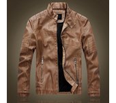 Chaqueta de moto ajustada de cuero para hombre XXL negro
