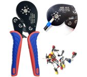 Herramienta para prensar terminales tubulares 0,08-16 mm2  (28-5 CAE ) Alicates para engarzar cables con trinquete multifunción varios colores