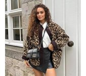 Chaqueta informal holgada de manga larga con estampado de leopardo para mujer, otoño/invierno, A34397 M