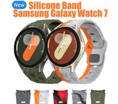 Correa de silicona sin huecos para Samsung Galaxy Watch 7, 6, 4, 5, 44 mm, 40 mm/5 Pro, 20 mm, pulsera de fútbol, correa Galaxy 6 Classic de 43 mm y 47 mm Watch 4 Classic negro