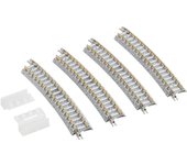TOMIX N Gauge Curved PC Rail F Juego de 4 1864 Suministros de modelismo ferroviario C354-15-PC