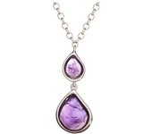 Les Trésors De Lily [Q6778] - Collier Argent 'Meghan' améthyste argenté (rhodié) - 30x13 mm púrpura