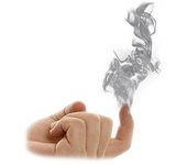 Trozo de papel de humo mágico