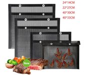 Bolsa de malla antiadherente para parrilla, tapete reutilizable para parrilla, bolsa para cocinar verduras y carne, resistente al calor, accesorios para barbacoa, herramientas