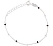 Les Trésors De Lily [Q2868] - Bracelet argent 'Boho' noir argenté - 2 mm negro