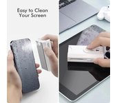 Kit de limpieza de teclado 8 en 1, cepillo limpiador de auriculares para AirPods, computadora, tableta, computadora portátil, pantalla de TV, herramientas de limpieza de teléfono móvil blanco