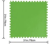 Alfombra de suelo para piscina elevada Bestway - Juego de 9 losas de protección de espuma verde 78 x 78 cm espesor 4 mm