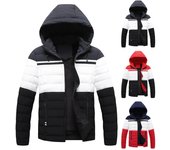 Ropa acolchada de algodón grueso para hombre, abrigo informal, chaqueta acolchada de algodón, invierno europeo y americano L rojo