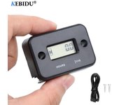 Contador de horas digital Pantalla LCD Tacómetro Impermeable para bicicleta Motocicleta ATV Moto de nieve Barco marino Esquí Suciedad Motor de gas Contador de horas with logo negro