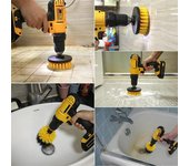 Juego de 3 cepillos para taladro con accesorio para fregar, cepillo eléctrico con cepillo para fregar y taladro para limpiar duchas, bañeras, azulejos de baño, lechada y alfombras S verde