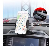 Soporte para teléfono con ranura para CD de coche con rotación de 360 ​​grados para iPhone 15 14 13 12 Pro Max Samsung Galaxy S24 S23 S22 S21 A13 A14 A15 A53 A54 A55 Xiaomi Soporte negro