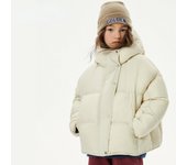 Chaqueta de invierno con capucha para niñas cálidas y gruesas. 120 beige