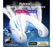 Nuevo ventilador de cuello colgante portátil 4000mAh USB recargable pantalla digital silenciosa mini ventilador eléctrico inalámbrico sin aspas para Camping Home negro