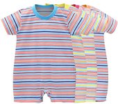 Mameluco de algodón para niños y niñas, monos a rayas de una pieza, ropa de manga corta con botones a presión para recién nacidos, primavera y verano 80 rojo