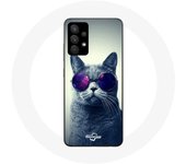 Coque pour Samsung Galaxy A13 4G / A13 4G Lite Chat Lunettes violettes Style