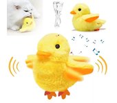 1/2 piezas de juguete interactivo para gatos con forma de pato que aletea, pato amarillo de peluche, juguete para gatitos, recargable por USB, activado por tacto, pato que chirría para gatos de interior 1pc