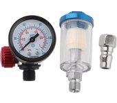 Regulador de presión de entrada de aire de 14 pulgadas en línea, filtro separador de agua y aceite, herramienta para pistola pulverizadora