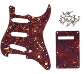 Placa trasera protectora para púas de guitarra, color rojo tortuga, con tornillos de 20 piezas para Stratocaster Strat Style Electric