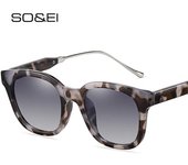 SO&EI-gafas de sol polarizadas cuadradas para hombre y mujer, lentes de sol polarizadas con protección UV400, espejo degradado Retro, gafas de sol de leopardo a la moda