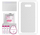 apgo Protective Skin Sticker for the back compatible with LG Q31, Wrap Film, Foil, Vinyl - Pattern Transparent Carbon