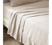 Drap plat 240x300 cm Gaze de coton Naturel 240 x 300 cm marrón