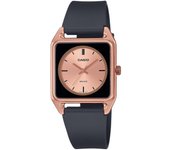 Casio Reloj de cuarzo analógico estándar con correa de resina y esfera de oro rosa MTP-B170-5EV para hombre oro rosa