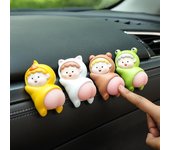 Adorno elástico para coche con forma de muñeca de dibujos animados: juguete y regalo creativo para aliviar el estrés