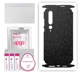 apgo Protective Skin Sticker for the back+sides compatible with Xiaomi Mi 10 5G, Full Wrap Film, Foil, Vinyl - Pattern Black Honeycomb