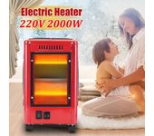 Calentador doméstico de 200V y 2000W, soplador de calor eléctrico portátil, calentador eléctrico de invierno para interiores, calefacción de habitación rojo