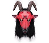 Máscara de antílope de cabra, tocado de látex para animales, accesorios para disfraces de fiesta de Halloween para adultos, suministros para fiesta de disfraces abismo