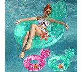 Anillo de natación de sirena transparente, juguete inflable para niños y adultos, flotador circular para playa, piscina, equipo acuático.
