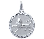 Les Trésors De Lily [J6009] - Pendentif Argent 'Lion' argenté (rhodié) - 18 mm plata