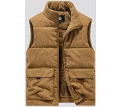 Chaleco para hombre Chaleco de lana de invierno Chalecos acolchados de algodón para hombre Abrigos Chaleco sin mangas para hombre Chaquetas Chalecos cálidos Ropa M camello