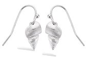 Les Trésors De Lily [R4199] - Boucles argent 'Coquillage' argenté (rhodié) - 13x7 mm plata
