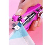 Mini máquina de coser manual portátil de mano para el hogar, de bolsillo, para viajes al aire libre, galvanizada, pequeña, 1/2 pieza