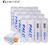 PALO 16PCS 14500 batería 3.7V 900mAh batería recargable de iones de litio para la batería de la linterna LED Batery blanco