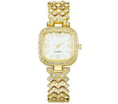 Reloj de pulsera digital con diamantes cuadrados de moda para mujer, reloj para mujer, reloj para estudiante oro