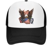 Gorra de béisbol ajustable para adultos, unisex, con bandera americana, águila de Estados Unidos, unisex, para exteriores, Snapback Trucker Hat