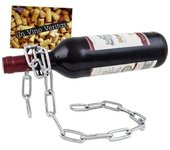 Porte-bouteille de vin-Chaîne magique-Métal-Carte de vœux incluse-Idée cadeau originale-Objet decoratifMKK99